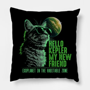 Hello Kepler My New Friend Funny Cat Pillow