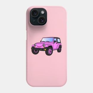 Cute pink car cartoon Phone Case