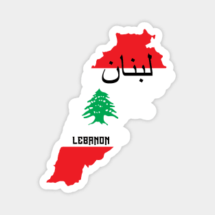 Lebanon flag & map Magnet