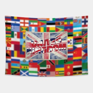 United Kingdom vintage style retro souvenir Tapestry