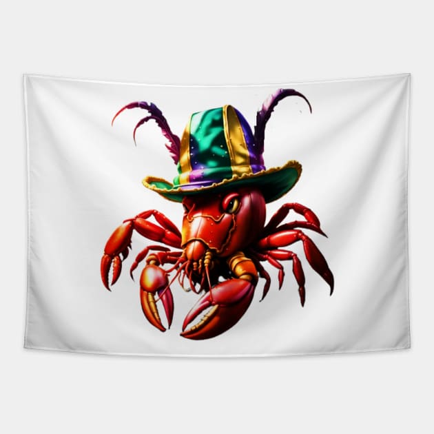 Crawfish Mardi Gras down on the bayou Tapestry by Trails I Travel Art