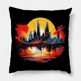 Abstract Cityscape Pillow