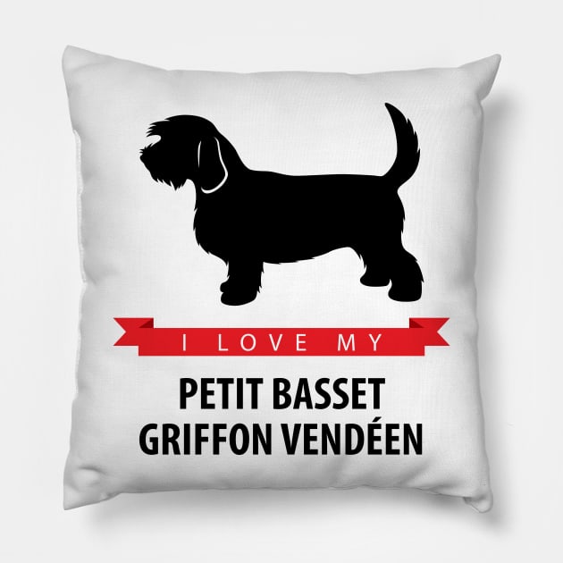 I Love My Petit Basset Griffon Vendeen Pillow by millersye