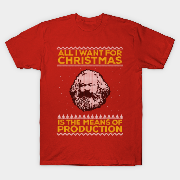 Overtreffen zwemmen Of later arx - All I Want For Christmas Is The Means Of Production - Ugly sweater -  Ugly Christmas Sweater - T-Shirt | TeePublic