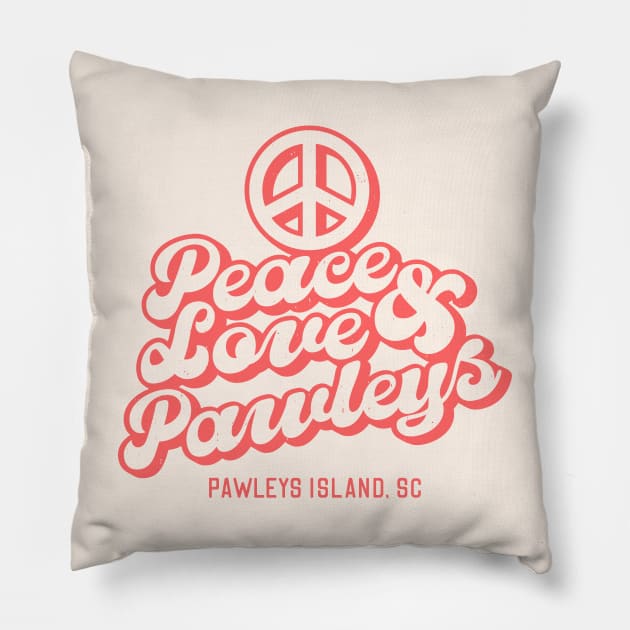 Peace Love and Pawleys - Pawleys Island South Carolina SC Tourist Souvenir Pillow by carolinafound