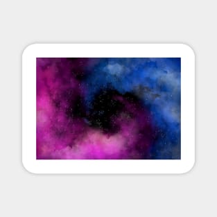 Colorful watercolor spiral nebula galaxy background Magnet