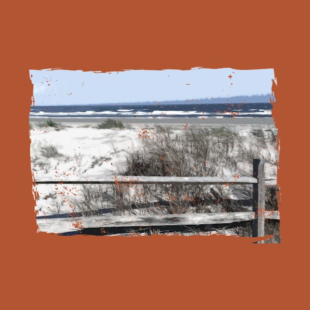 Lispe Beach Dune with Split Rail Fence by Lispe