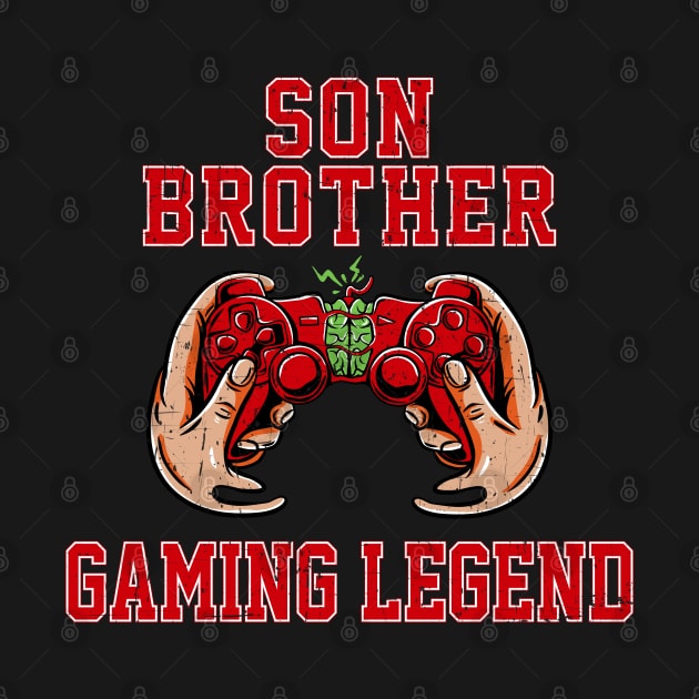 Son Brother Gaming Legend Gamer Vintage Gifts For Teen Boys Gaming by Herotee