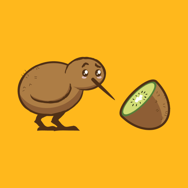 Kawaii Confused Kiwi by Food in a Can