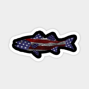 Striped bass American flag American hero Magnet