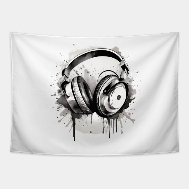 Headphones Tapestry by Warp9