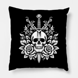 skull with sword Pillow