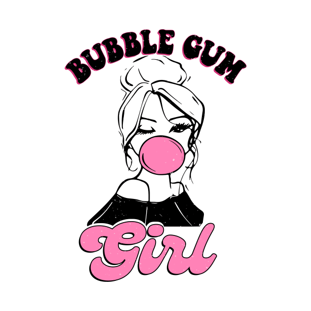 Bubble Gum Girl Chewing Gum Sassy Trendy by Audell Richardson