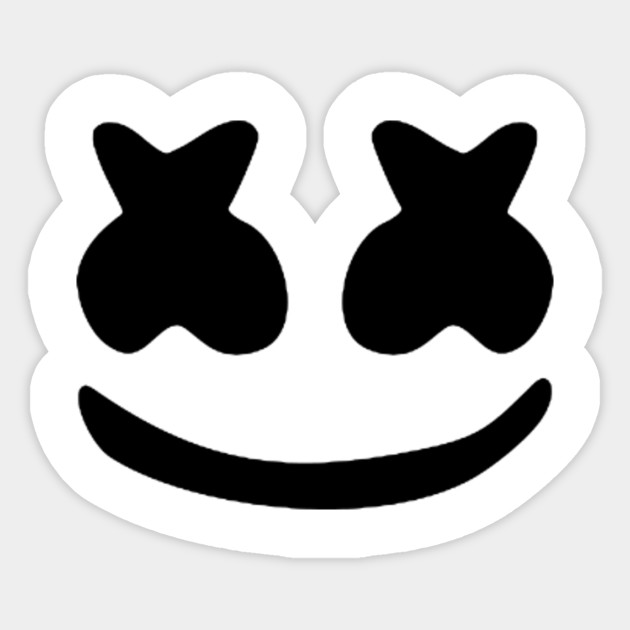 Marshmello face - Marshmello Face - Sticker | TeePublic