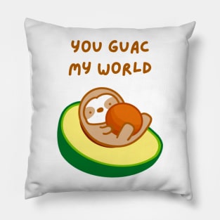 You Guac My World Avocado Sloth Pillow