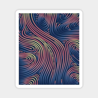 Line Shapes in Blue, Yellow and Coral Gradient Magnet