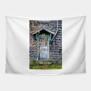 Door in the Shingled Wall Tapestry