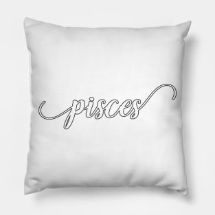 Pisces Zodiac Script Sticker Pillow