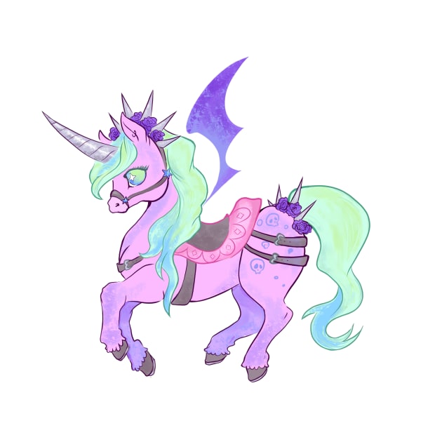 Pastel Goth Carousel Unicorn by KaijuCupcakes