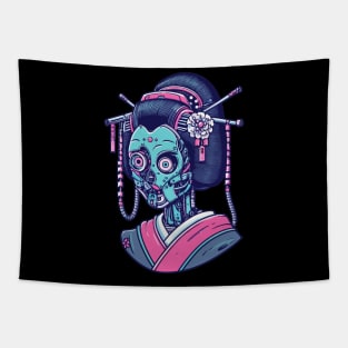 Cyber geisha japanese Tapestry