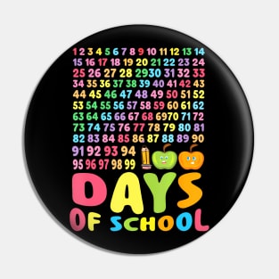 100Th Day Of School Teacher Kids 100 Days School Math Number Pin