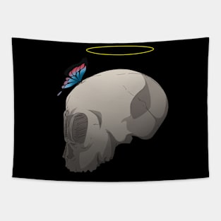 skull and butterfly Tapestry