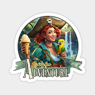 Living for Adventure - Walt Disney World, Disneyland, Magic Kingdom, Princess, Adventureland, Dole Whip, Jungle Cruise, Pirates of the Caribbean, Tiki Room Magnet