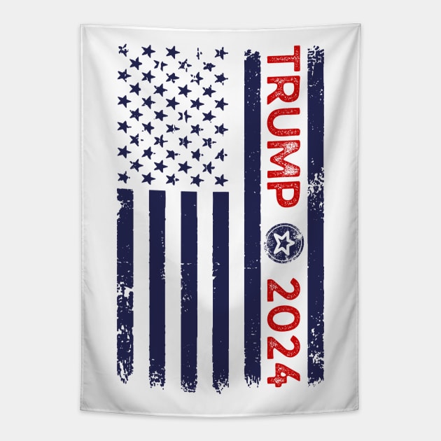 Trump 2024 American Flag Tapestry by Etopix