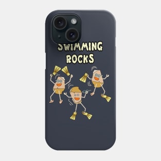 Swimming Rocks Text Phone Case