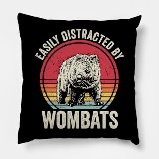 Easily Distracted By Wombats Pillow