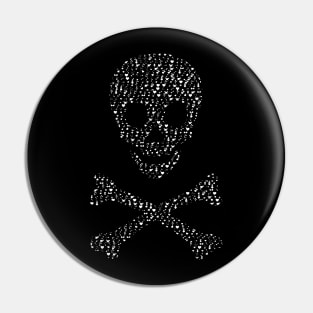 Skull and Crossbones Made of Hearts Pin