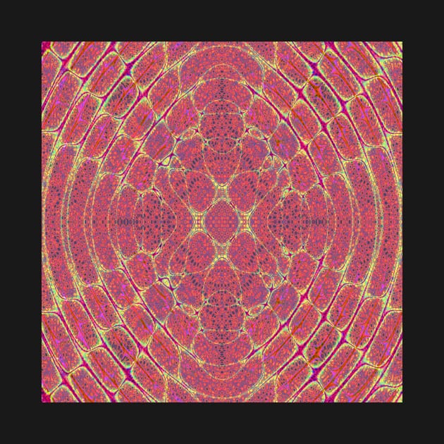 Kaleidoscopic Pink Yellow Orange Mandala by Art by Deborah Camp