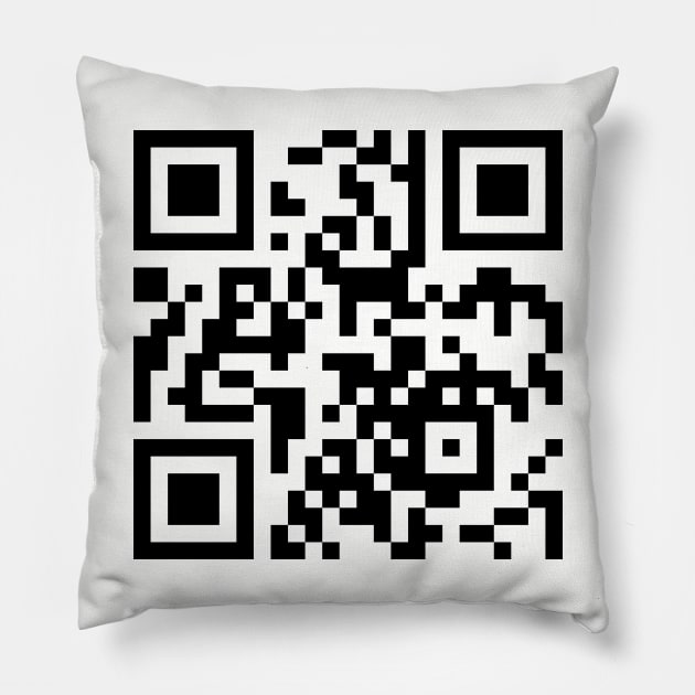 Rick Roll QR Code Pillow by MarkusMcNugen