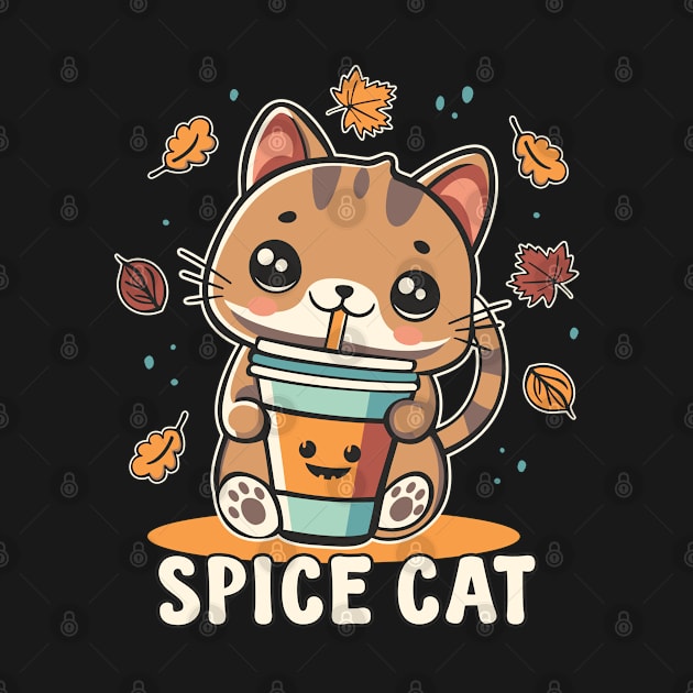 Pumpkin Spice Latte Cute Spice Cat Fall by FloraLi