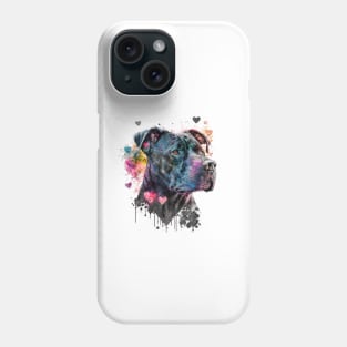 Valentines Pitbull black - Unleashing love, one wag at a time Phone Case