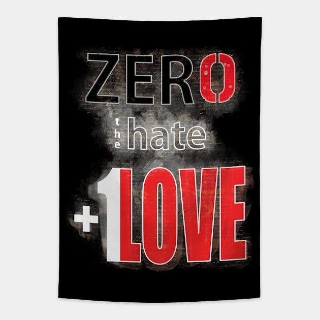 Zero Hate +1 Love Myst Tapestry by FutureImaging