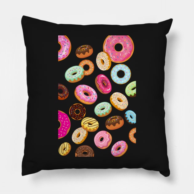 Donut Worry Eat More Donuts Pillow by leBoosh-Designs