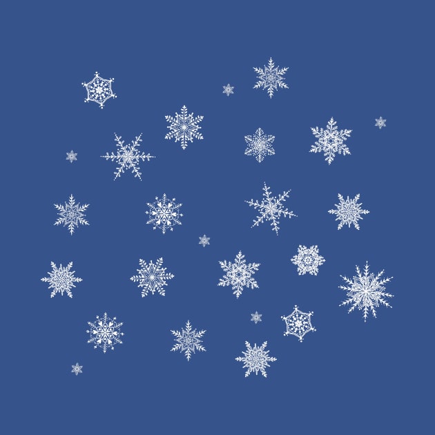 Snowflakes on blue background by MariaMahar