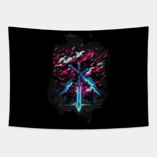 Cool Anime Sword Design with Lightning Tapestry