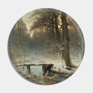 A January Evening in the Woods of The Hague by Louis Apol Pin