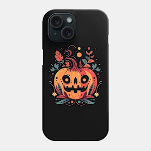 Colorful Halloween Pumpkin Sweatshirt, Spooky Crewneck, Unisex Fall Shirt, Funny Cute Autumn Top, Trick or Treat Tee Phone Case