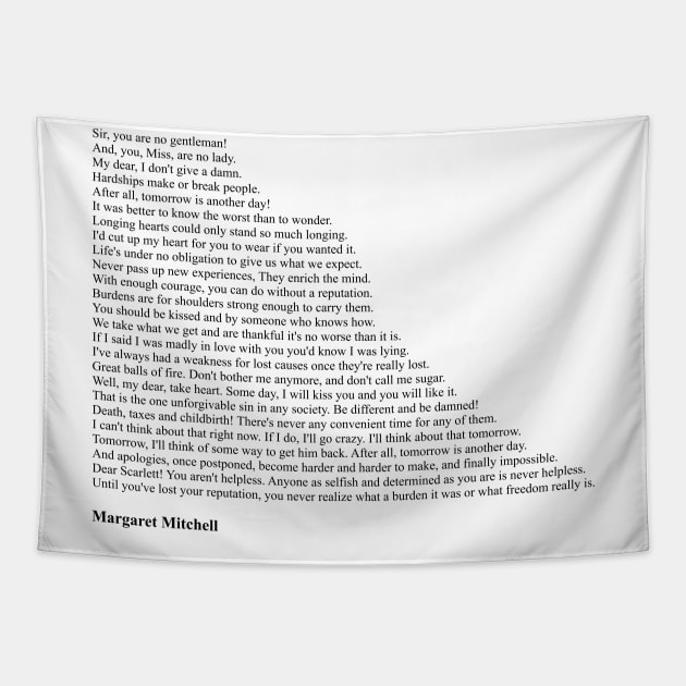 Margaret Mitchell Quotes Tapestry by qqqueiru