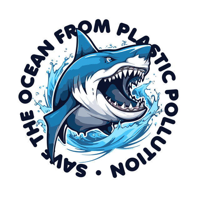 save ocean shark plastic pollution by Supertrooper