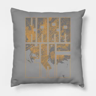 Karachi, Pakistan City Map Typography - Bauhaus Pillow