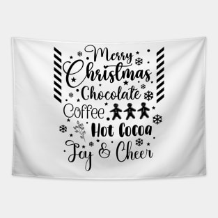 Merry Christmas in Dark Font Tapestry