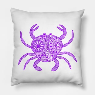 Mandala Crab (purple and white) Pillow