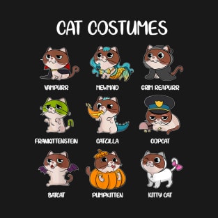 Cat Costumes Funny Gift For Her Girls Nage Kids Cat T-Shirt