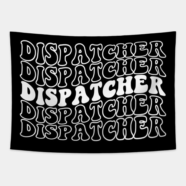 Retro Stacked Dispatcher Design for 911 First Responders and Police Dispatch Tapestry by Shirts by Jamie