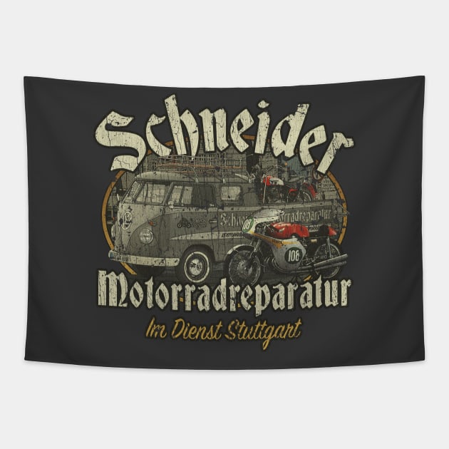 Schneider Motorradreparatur 1959 Tapestry by JCD666