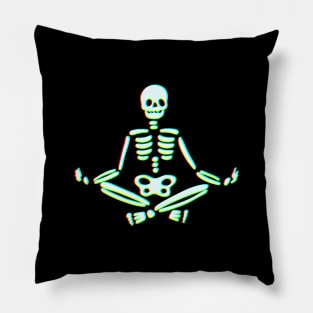 Meditating Skeleton Pillow